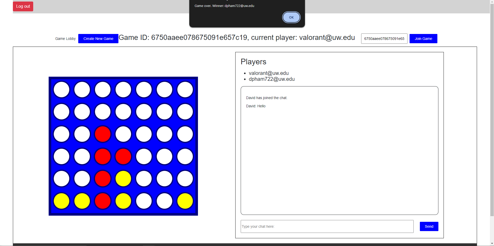 Connect 4 project screenshot